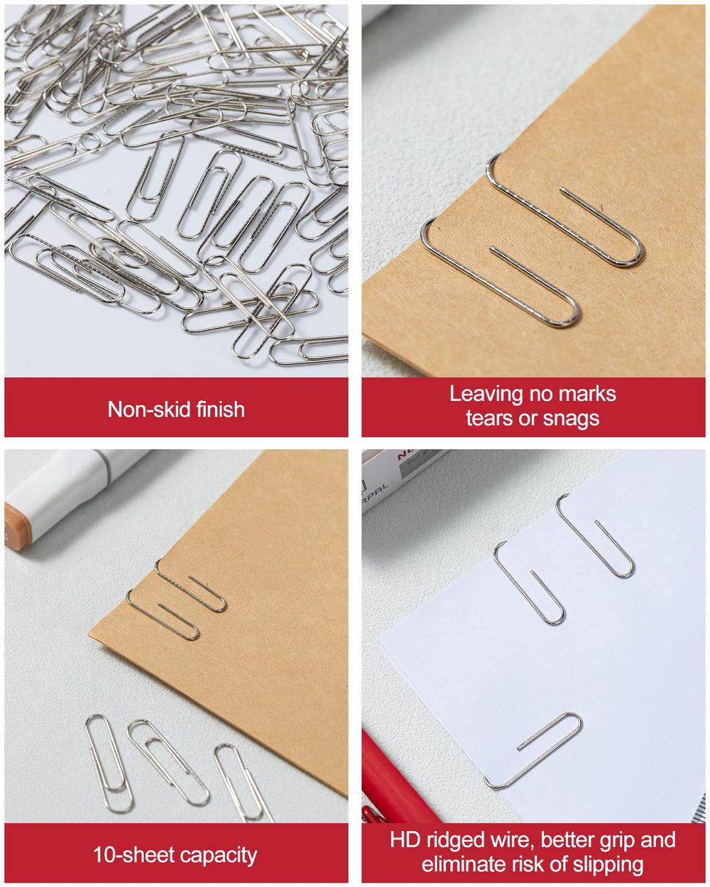 PAPERPAL clip sujetando diez hojas, sujeción segura