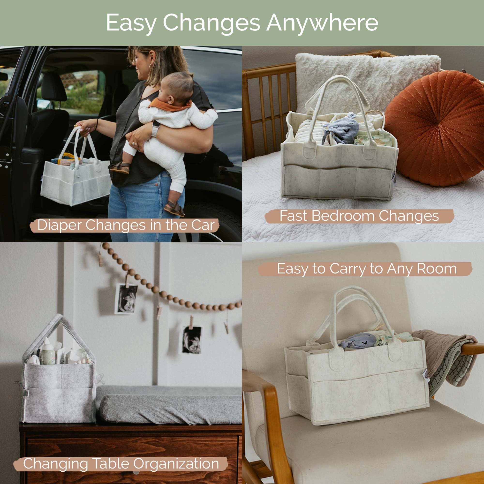 Parker Baby Co asa resistente para transportar accesorios del bebé