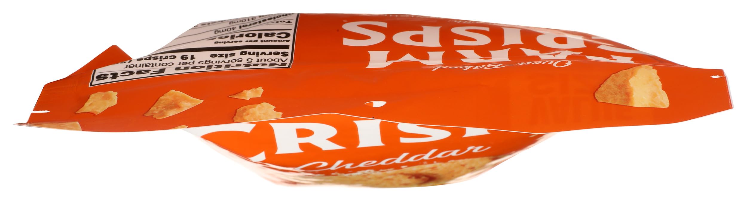 Parmcrisps chip sujetado con dip mostrando resistencia y conveniencia