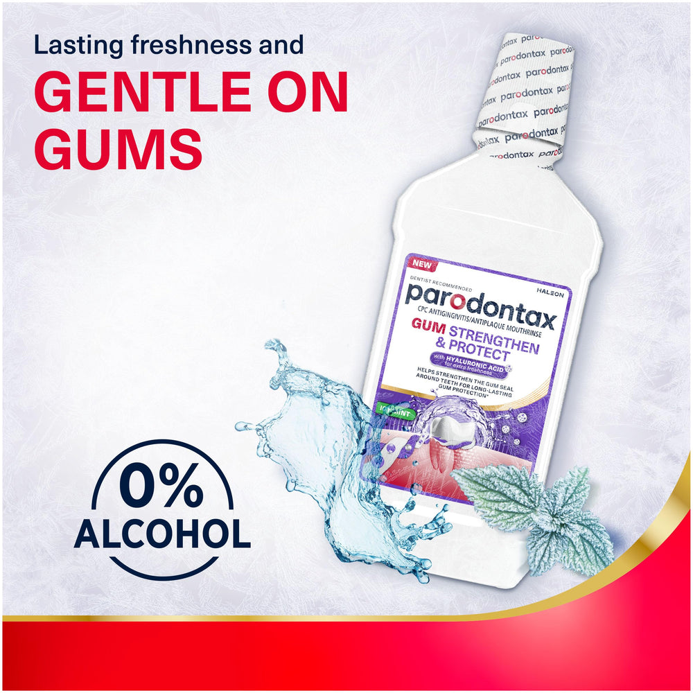Pack de tres botellas Parodontax Gum Strengthen and Protect, suministro prolongado