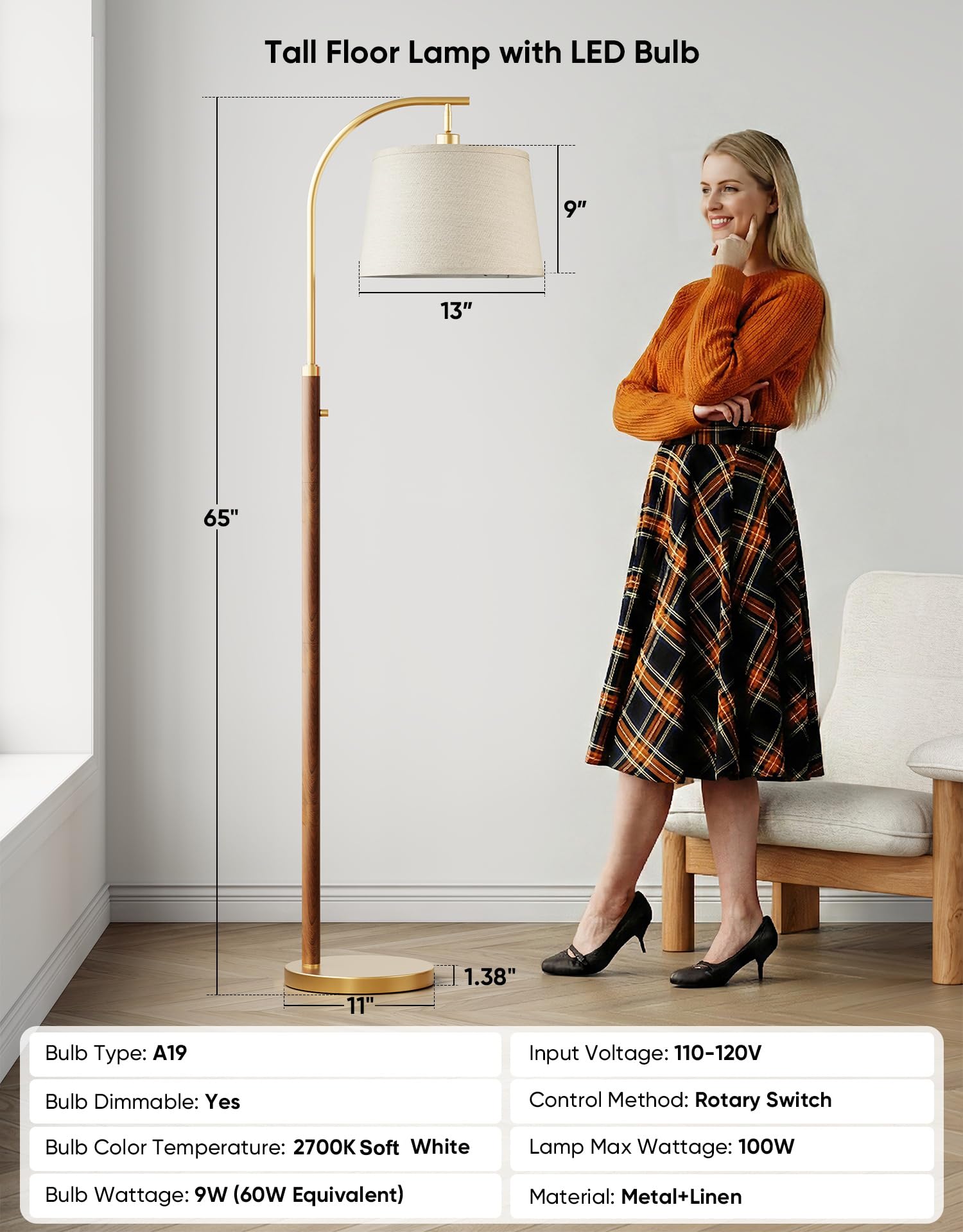PARTPHONER lámpara en salón junto a sillón, crea ambiente para lectura