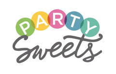 Party Sweets comparación de tamaño con una mano para escala