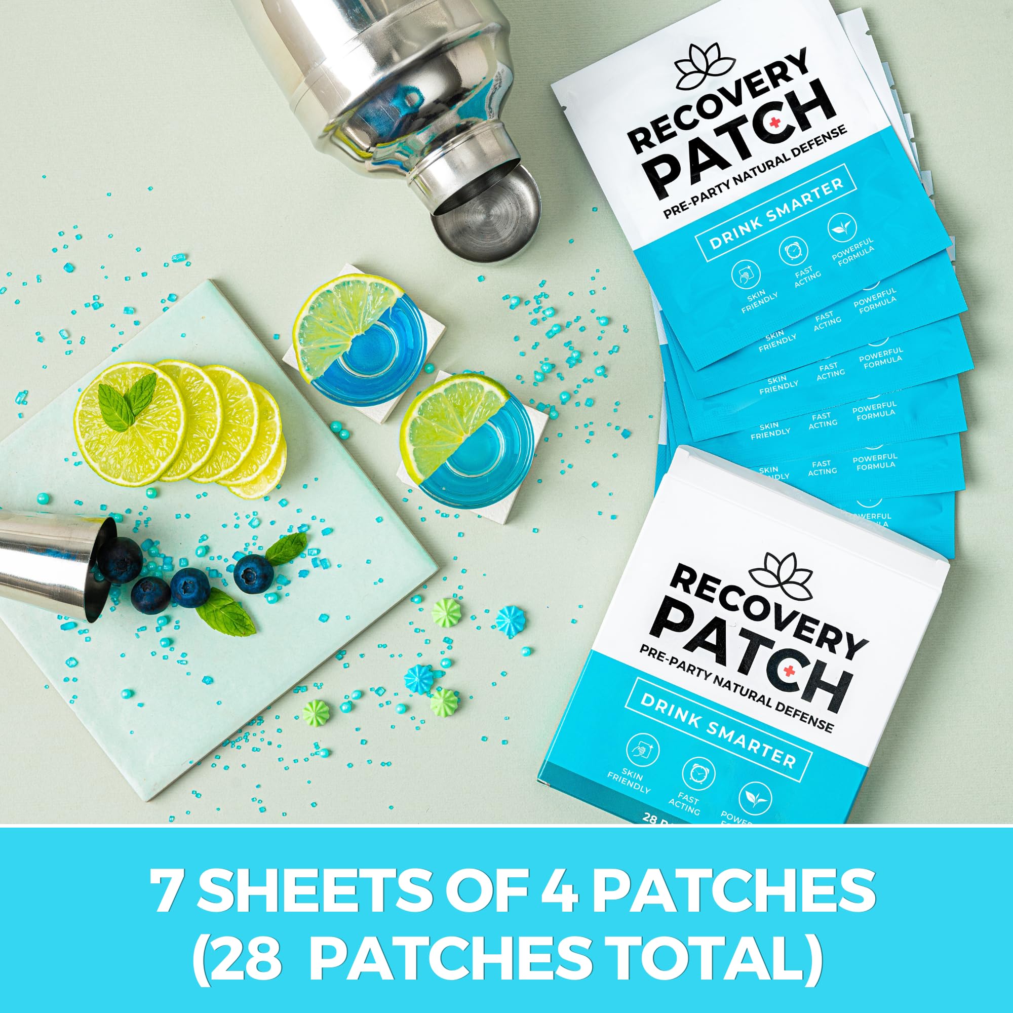 Party Treats detalle del adhesivo resistente y seguro en piel