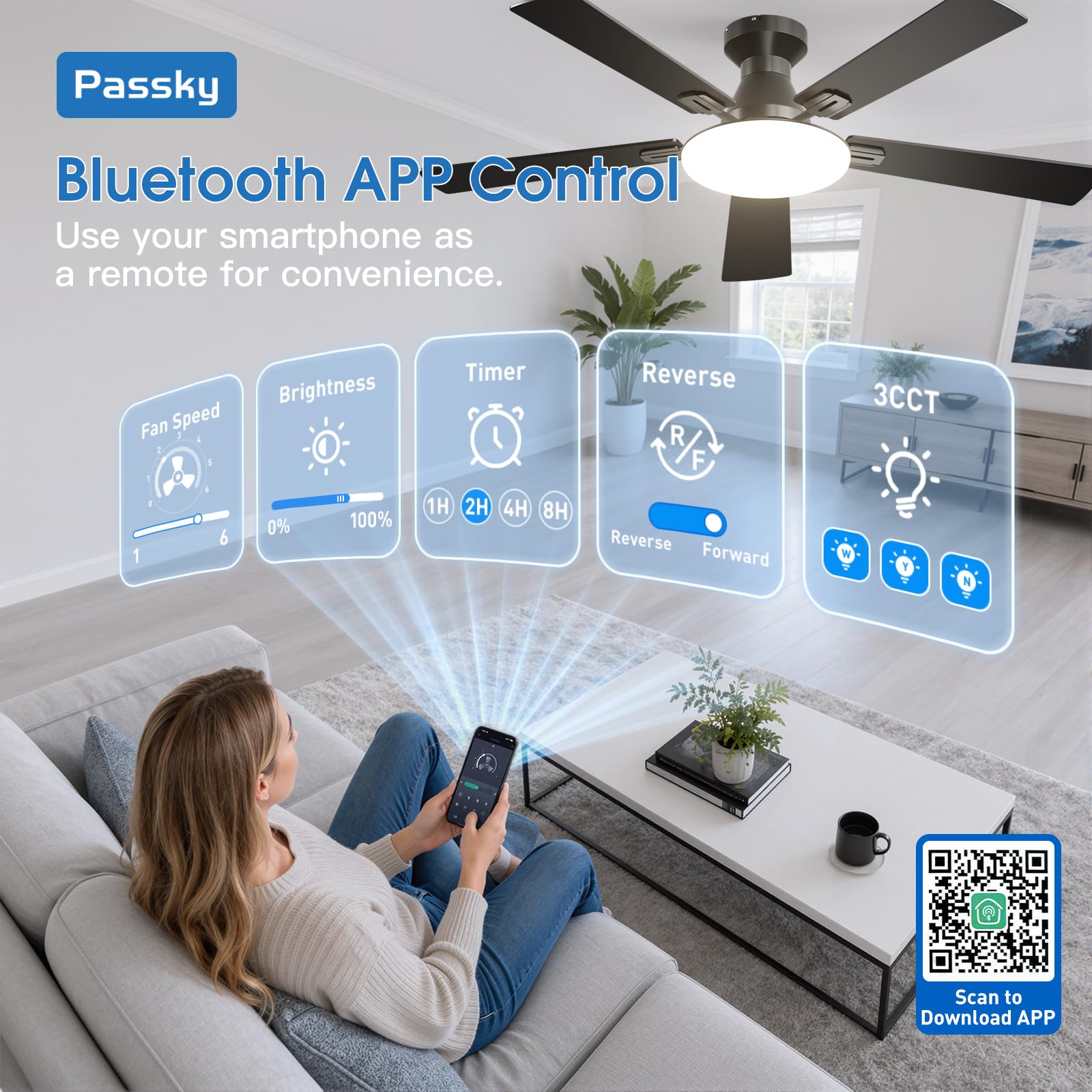 Passky luz integrada encendida proporciona iluminación funcional y uniforme