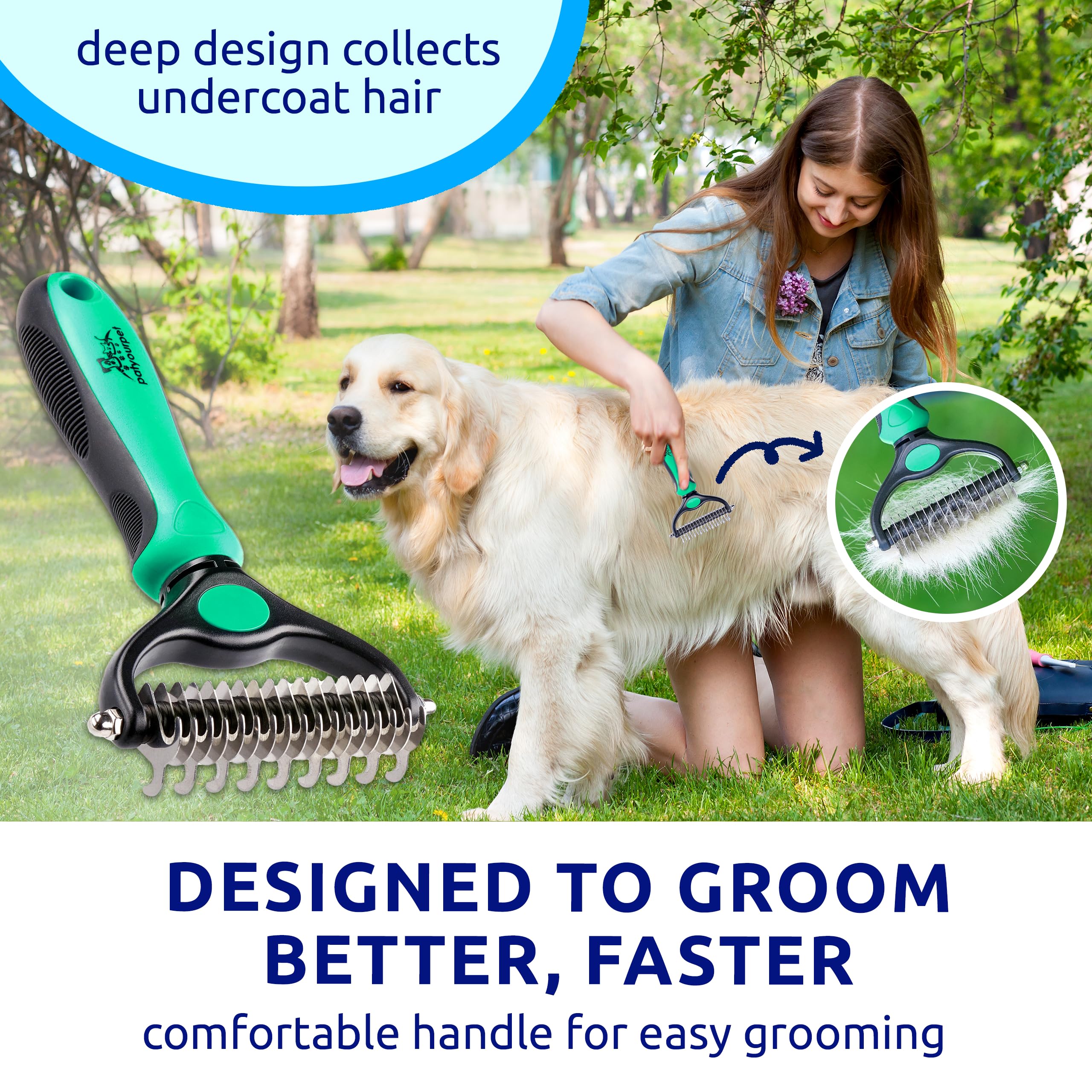 Pat Your Pet comparación de tamaño para uso en distintas mascotas