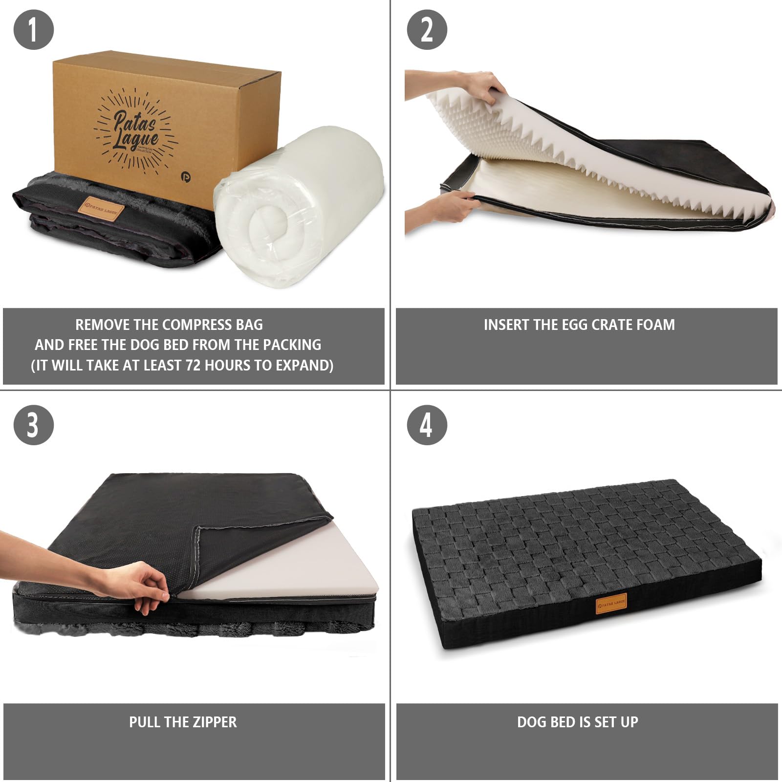 Patas Lague funda desmontable con cremallera lista para lavar, fácil limpieza