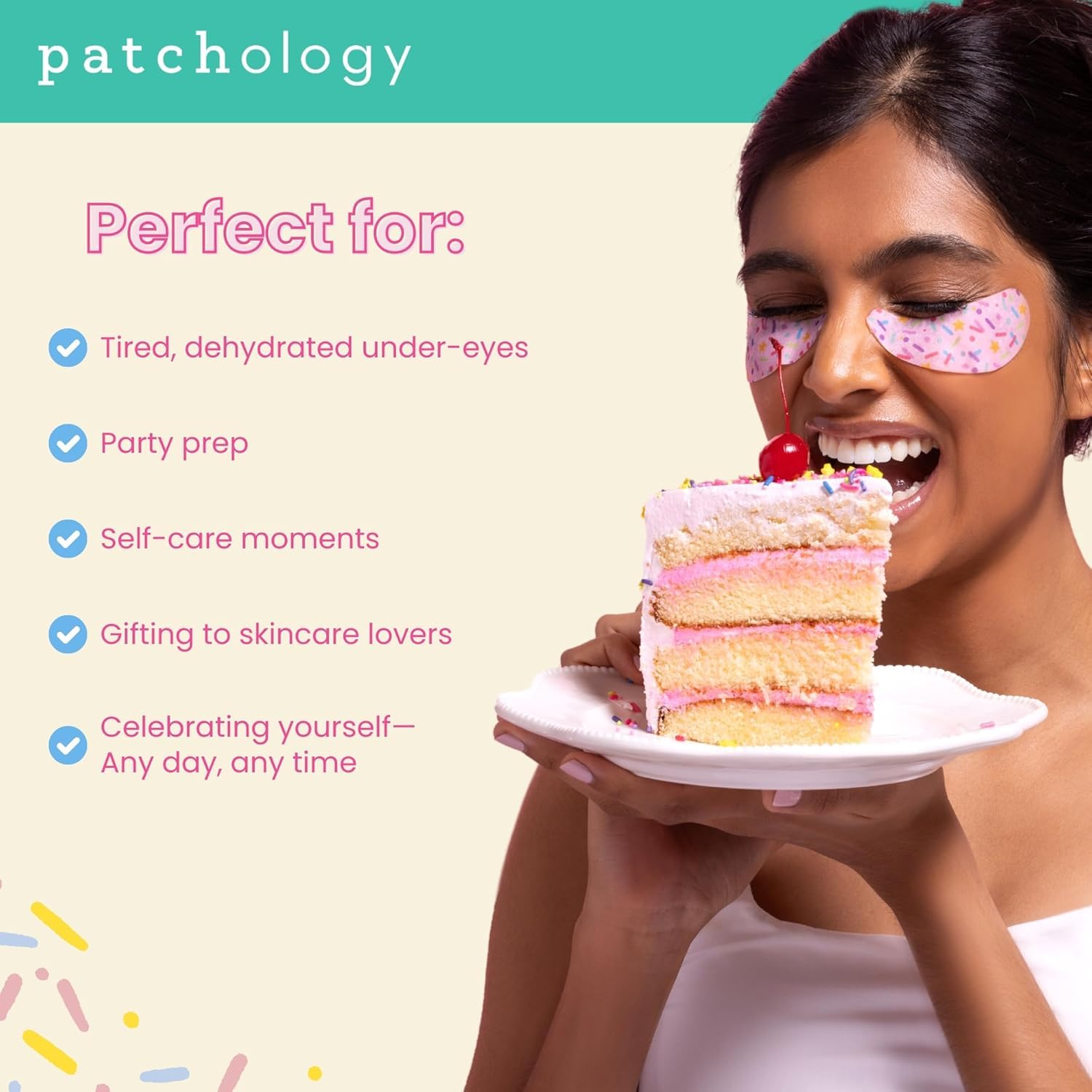 Patchology parches aplicados en el contorno de ojos de mujer, reduce hinchazón