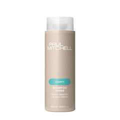 Paul Mitchell botella frontal mostrando el champú clarificante para nadadores