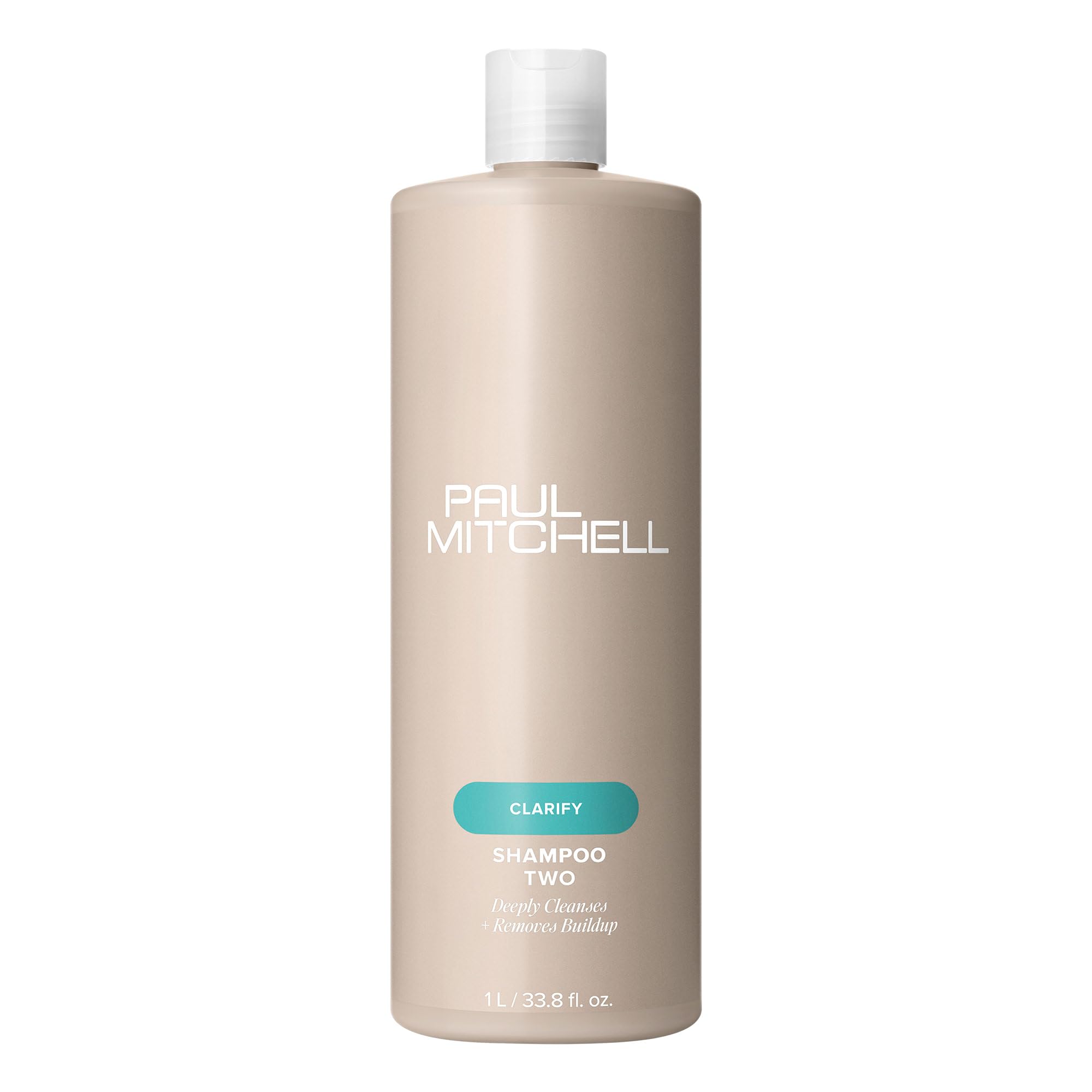 Paul Mitchell Shampoo Two frasco frontal mostrando etiqueta y beneficio de limpieza profunda