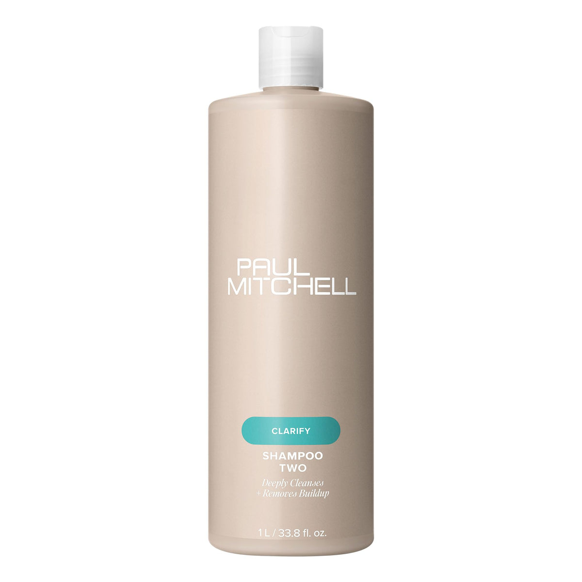 Paul Mitchell Shampoo Two frasco frontal mostrando etiqueta y beneficio de limpieza profunda