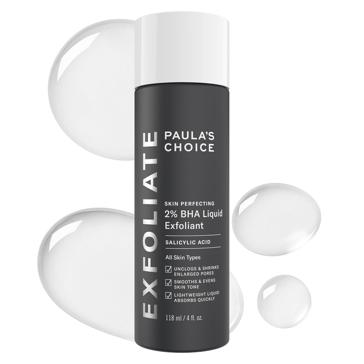 Paula's Choice envase frontal mostrando el exfoliante y claridad instantánea