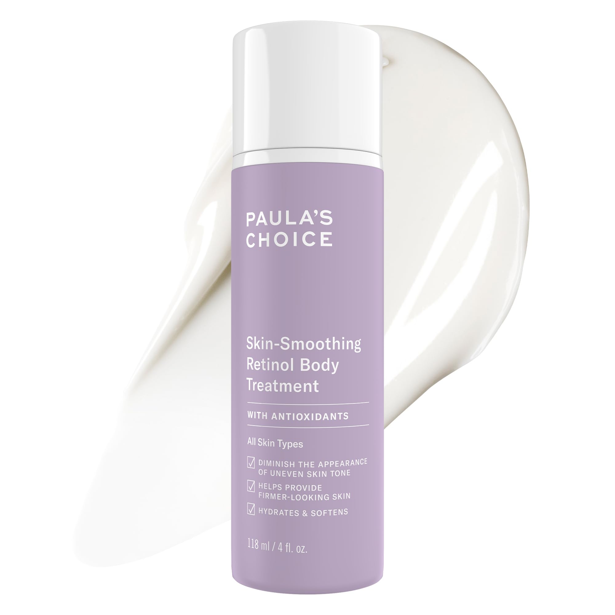 Paula's Choice loción corporal frontal mostrando envase y beneficios hidratantes
