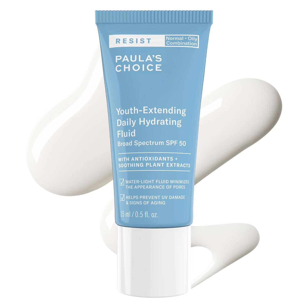 Paula's Choice envase frontal mostrando SPF 50 y beneficios visibles
