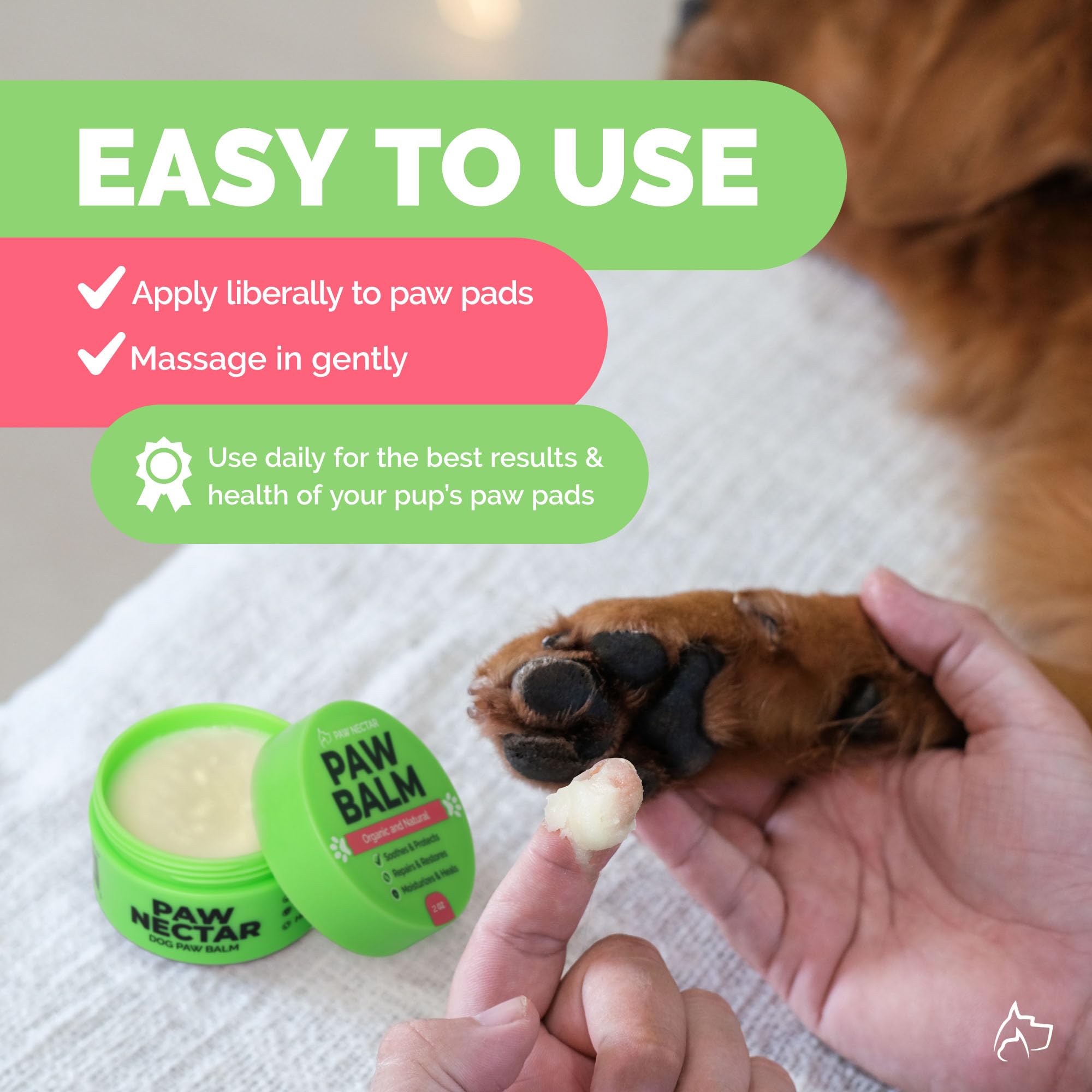 Paw Nectar comparación tamaño 2oz que ayuda a evaluar portabilidad