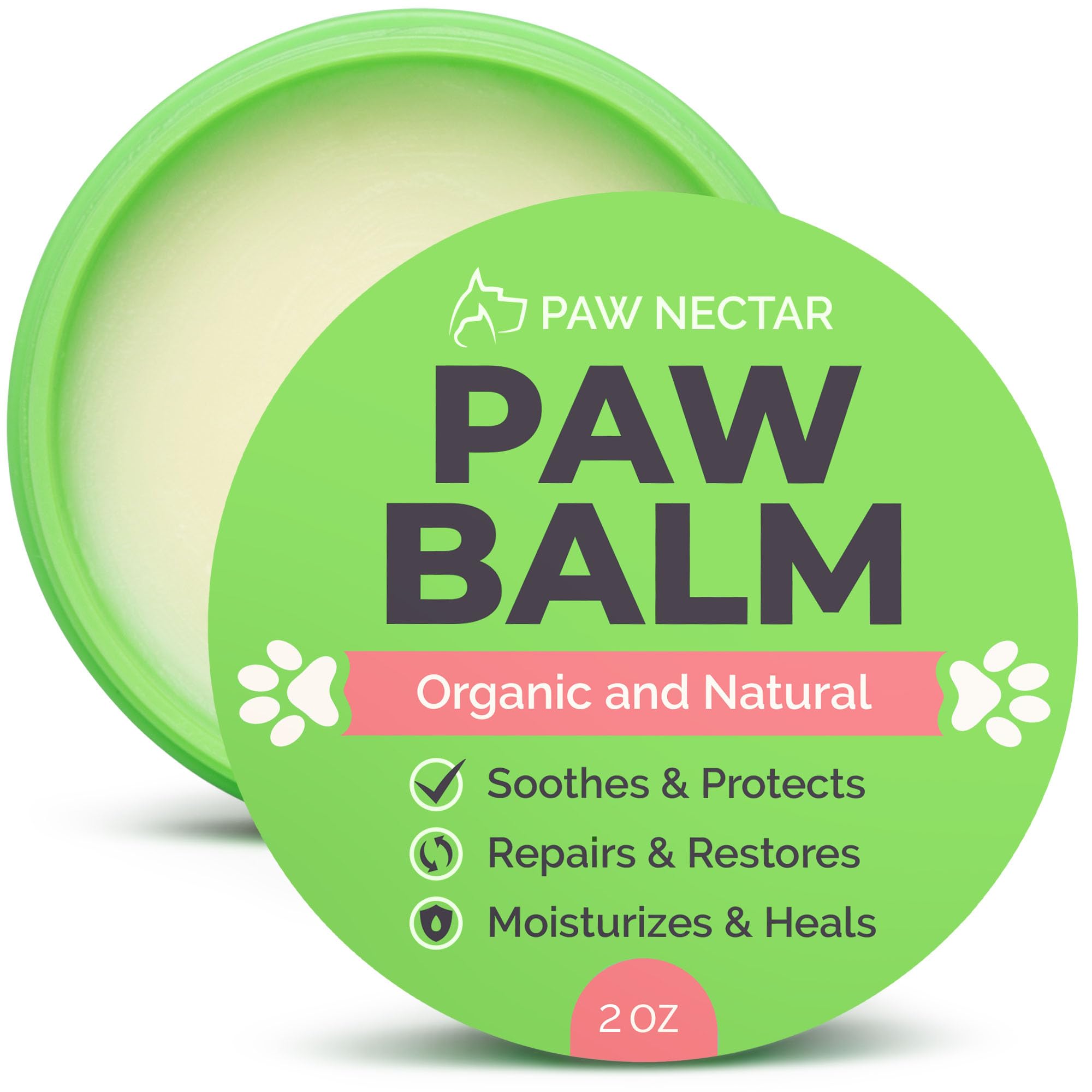 Paw Nectar envase frontal 2oz mostrando diseño y tamaño beneficioso