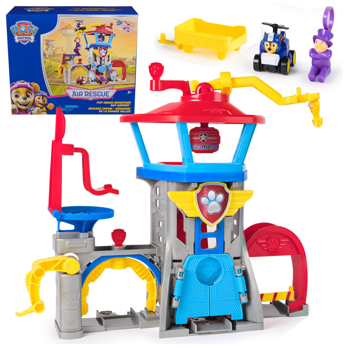 Paw Patrol frente del playset con envoltorio y beneficio claridad de compra
