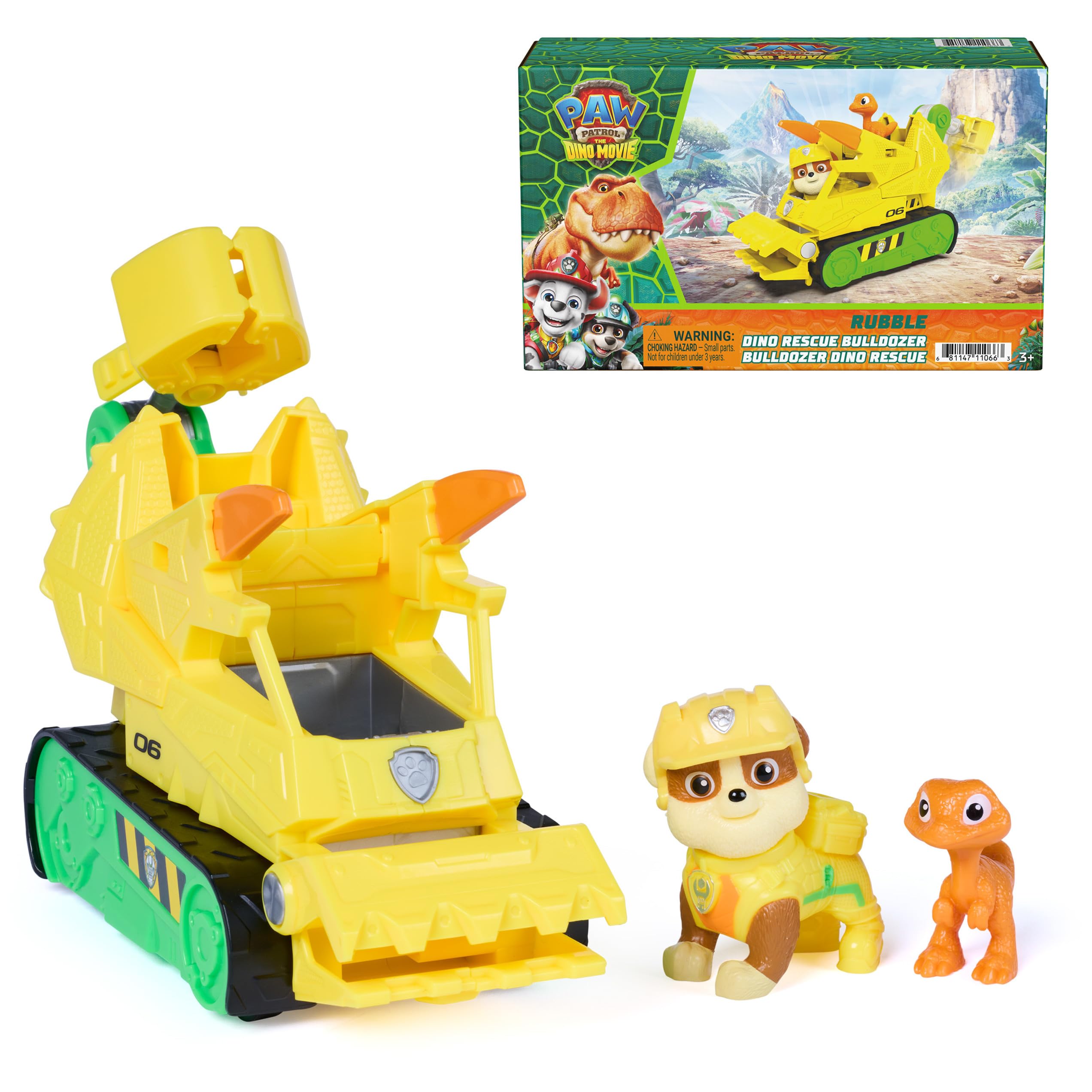 PAW Patrol bulldozer frontal mostrando diseño robusto y juego activo