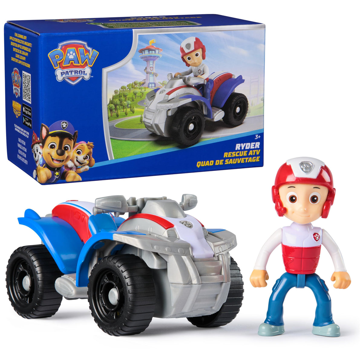 Paw Patrol Ryder ATV frontal mostrando diseño auténtico y juego duradero