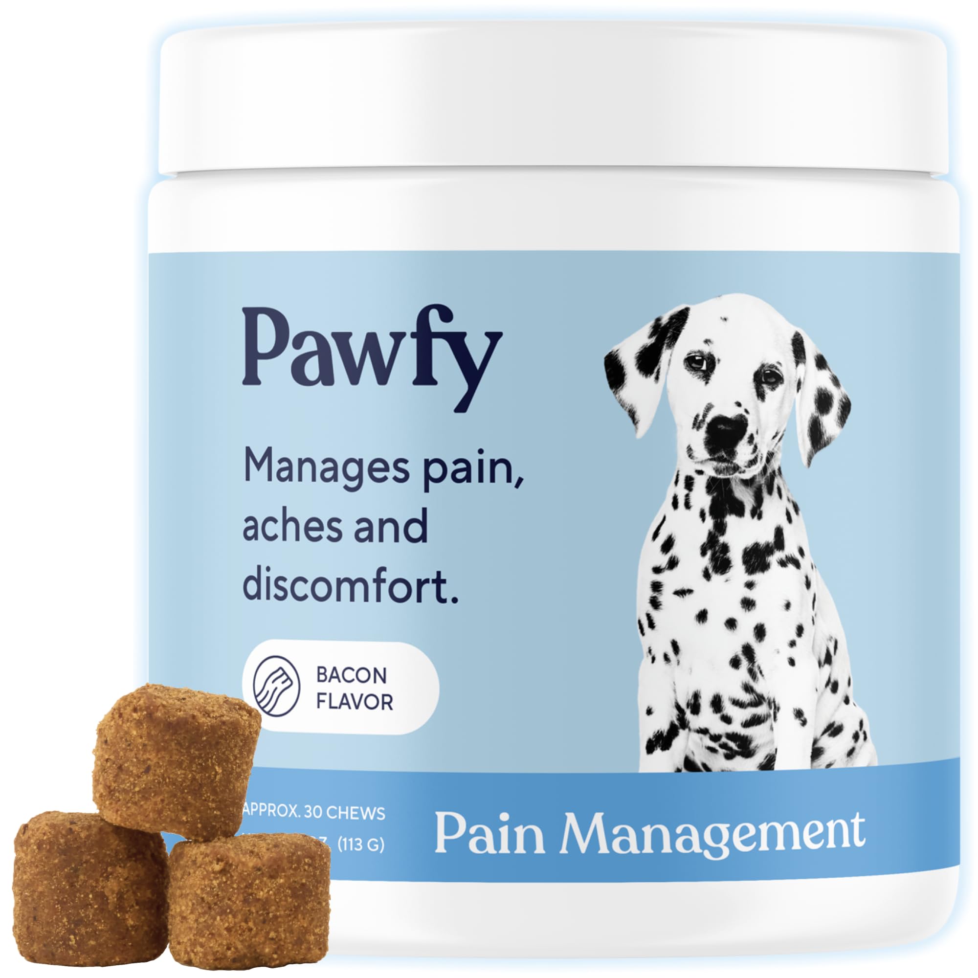 Pawfy envase frontal 30 ct mostrando diseño y conveniencia