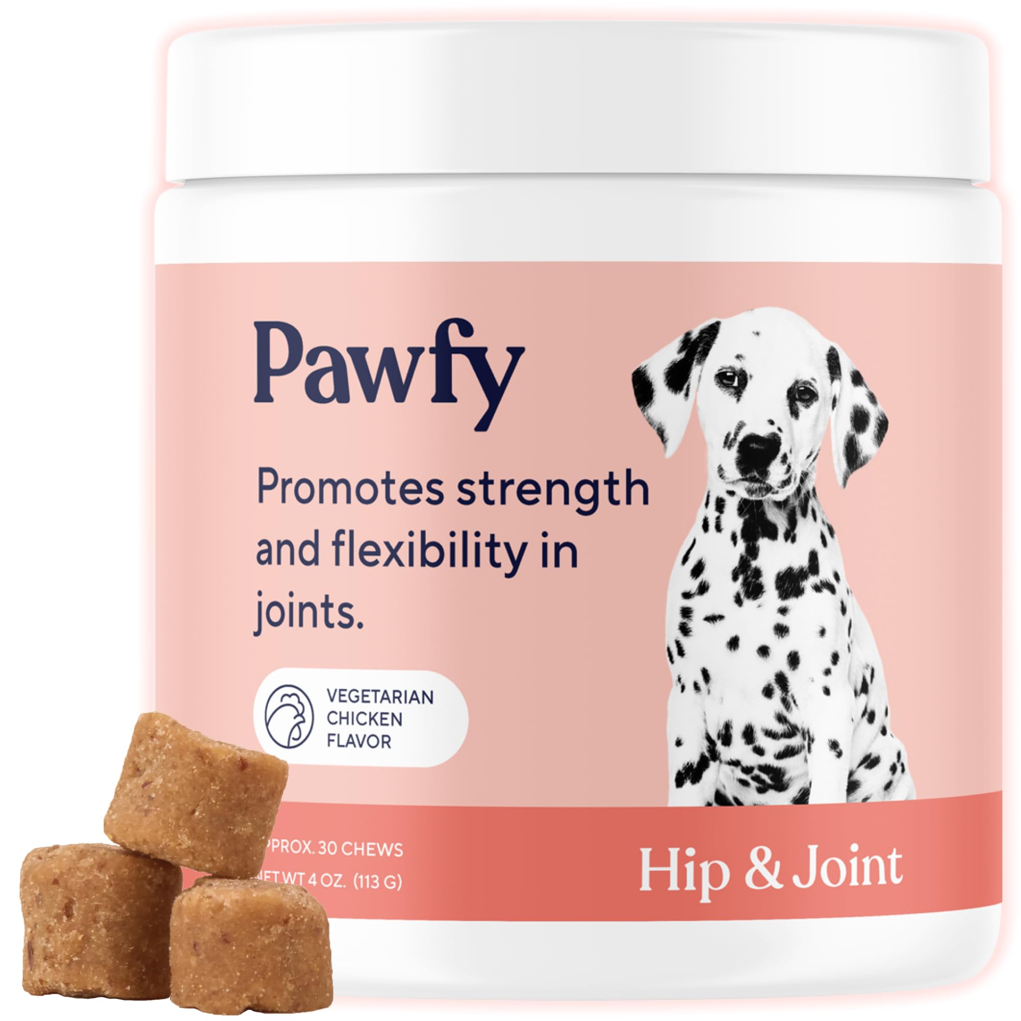 Pawfy envase frontal mostrando la marca y beneficios de movilidad