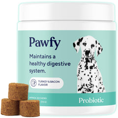 Pawfy masticables frente del envase mostrando presentación y beneficio de sabor