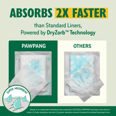 PAWPANG forro colocado dentro de un pañal reutilizable demostrando compatibilidad