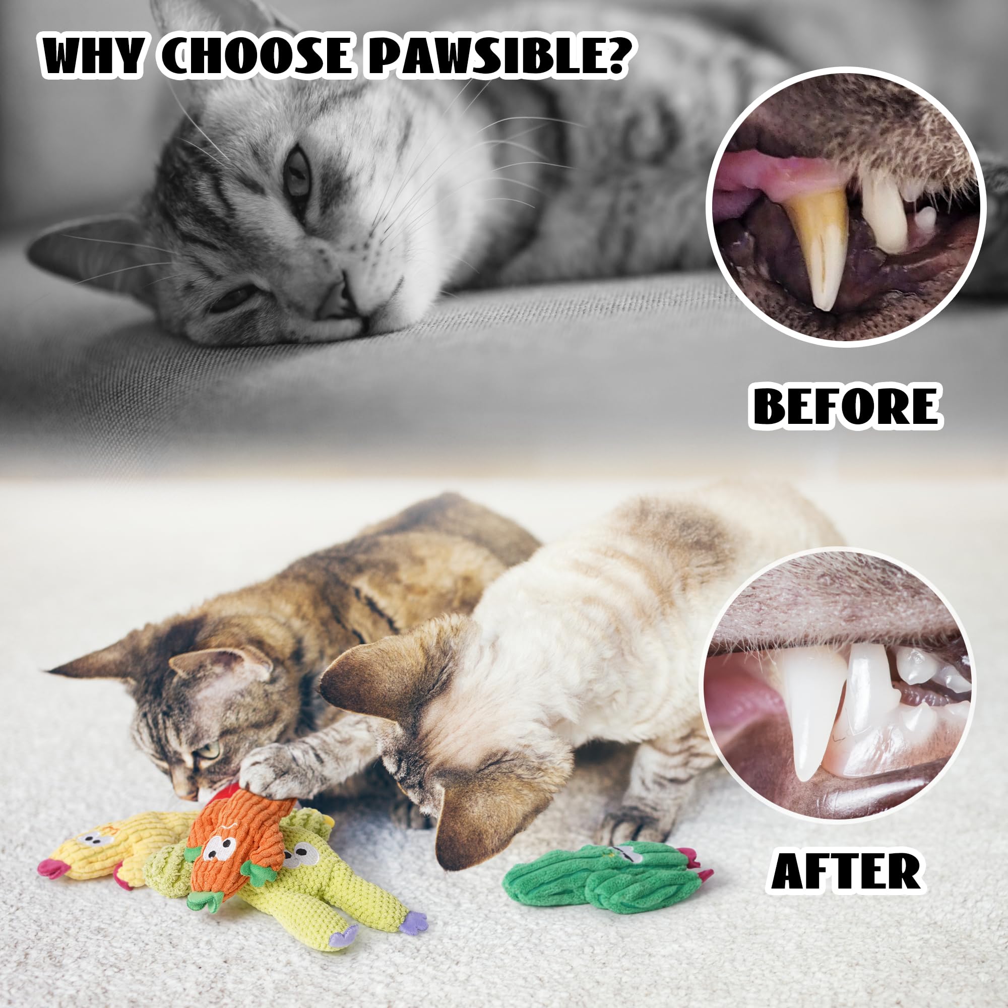 Pawsible comparación de tamaño en mano, ideal para mordisqueo y agarre seguro
