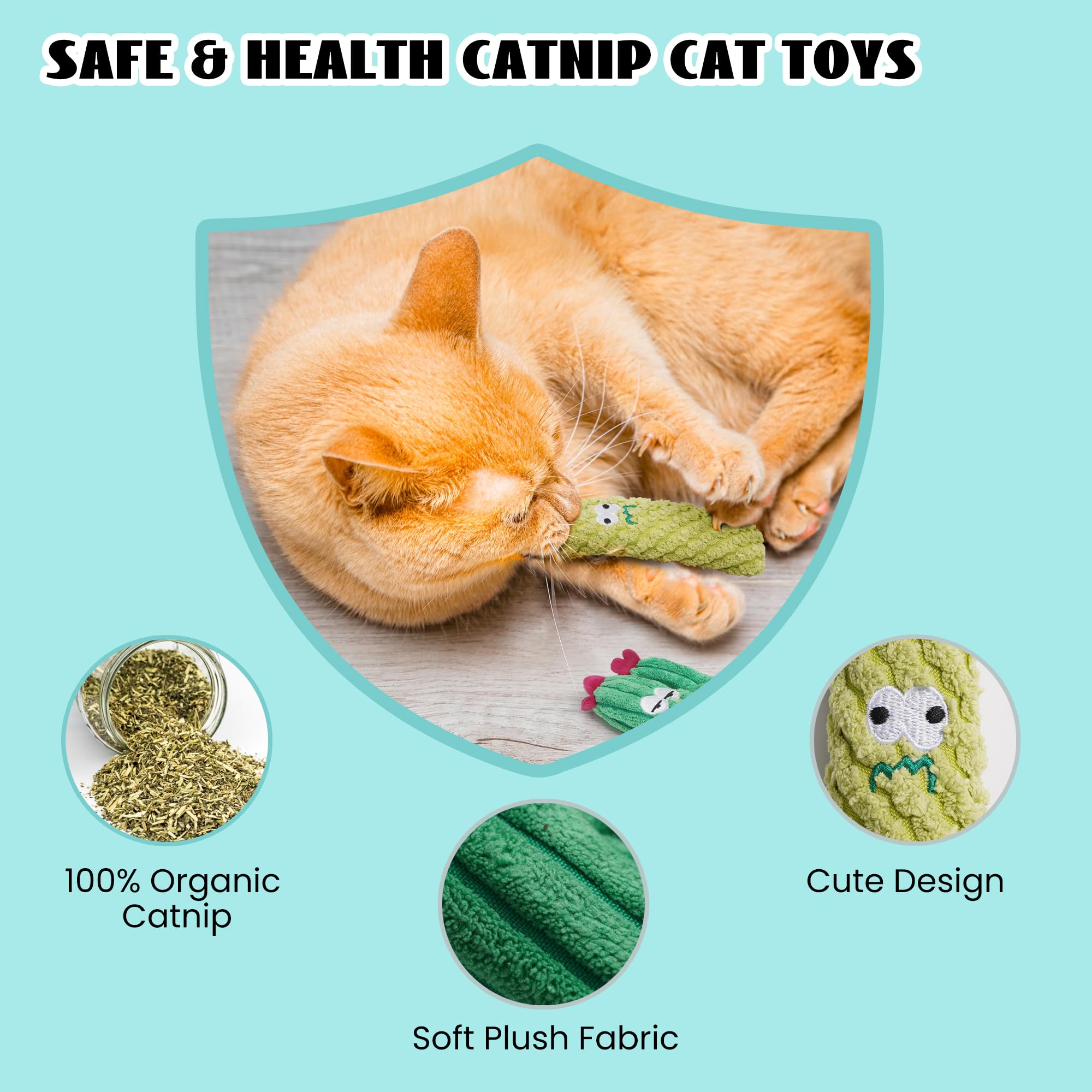 Pawsible gato jugando con cactus, estimula ejercicio y entretenimiento activo