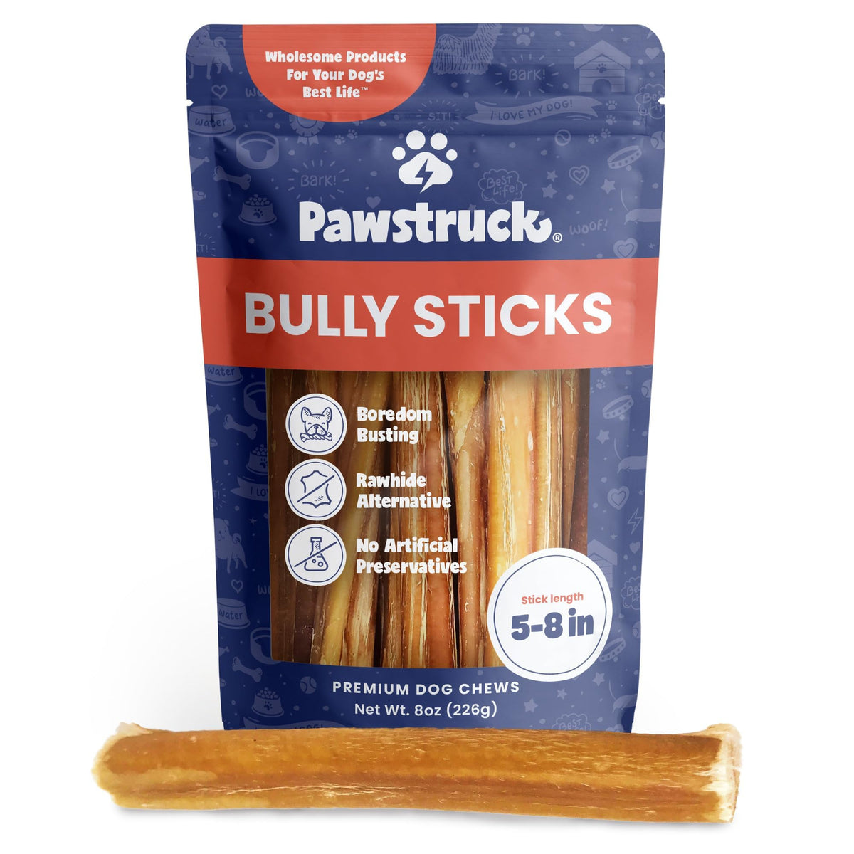 Pawstruck front packaging showing 8 oz bag and product benefits