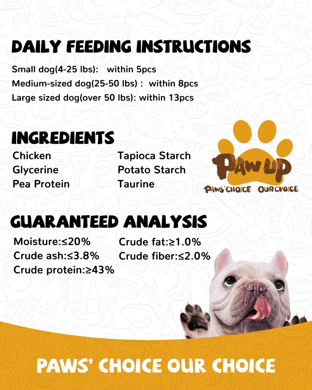 PAWUP tiras servidas en bol listas para premiar mascotas