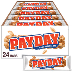 PAYDAY frente de la caja mostrando 24 barras y conveniencia para eventos