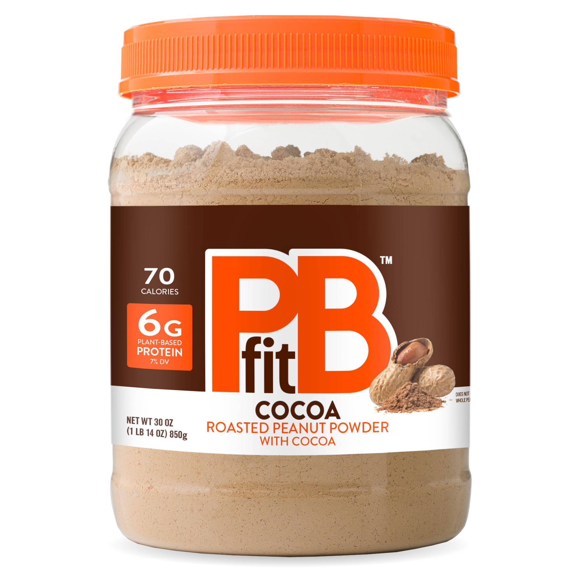 PBfit frasco frente mostrando etiqueta y beneficio bajo en grasa