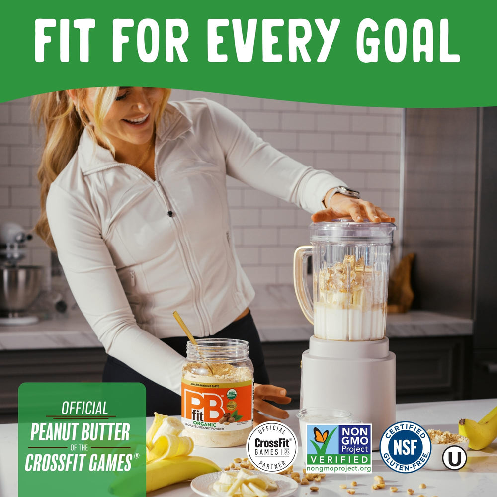 PBfit envase con comparación de tamaño para calcular rendimiento