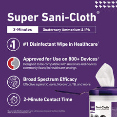 PDI Super Sani-Cloth textura húmeda y resistente para limpieza eficaz
