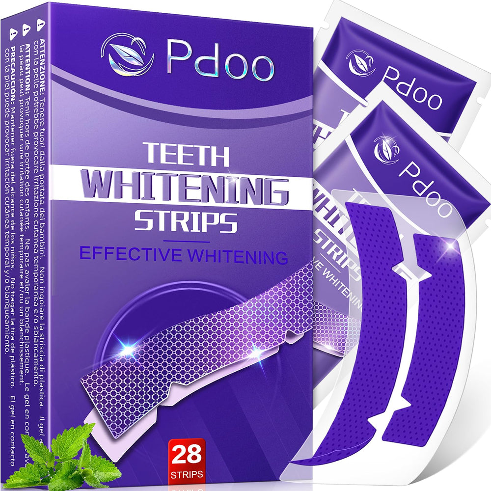 Pdoo tiras moradas frontal del empaque mostrando el kit completo y beneficios