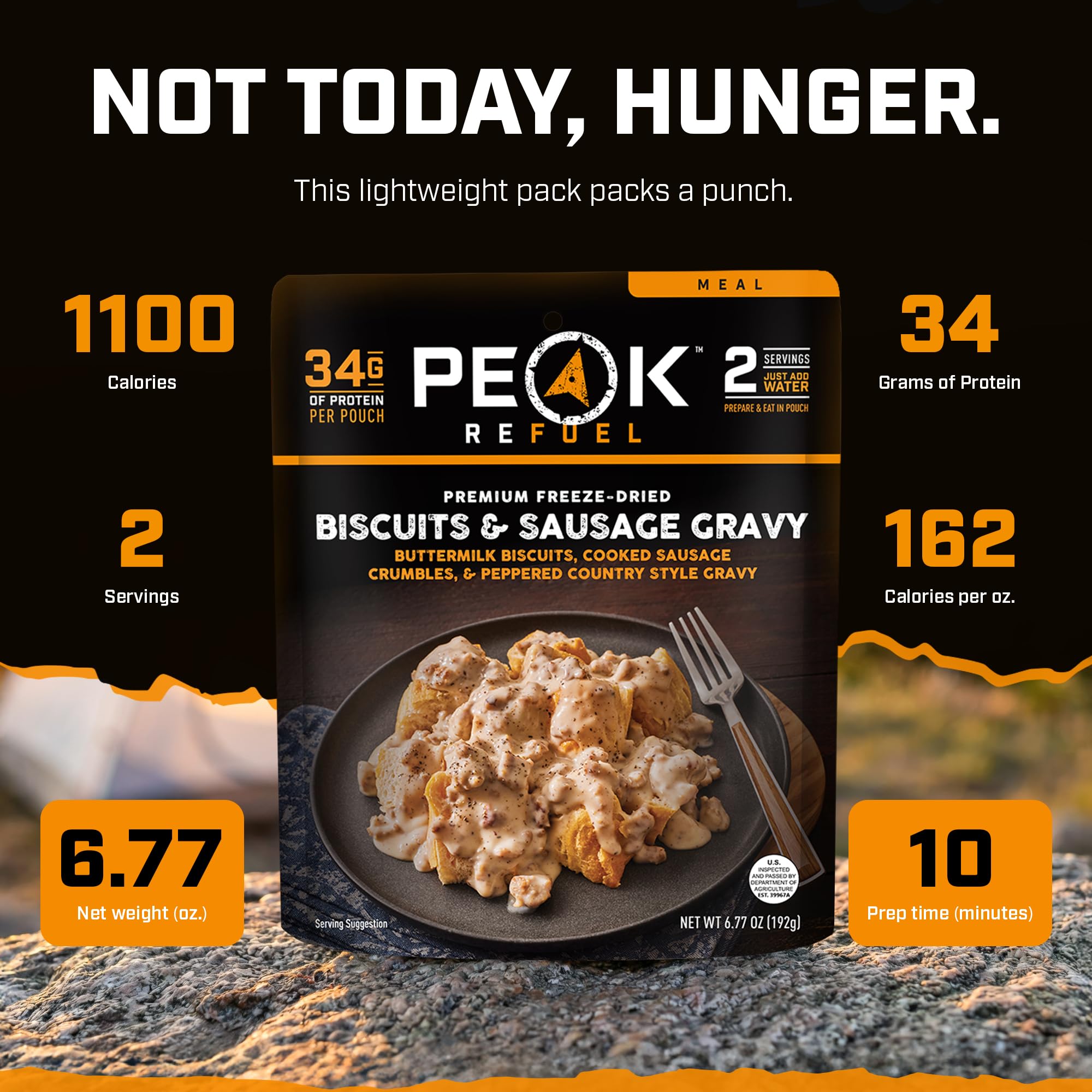 Peak Refuel galletas troceadas antes de añadir agua, preparación fácil