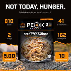 Peak Refuel plato rehidratado listo para comer y nutritivo