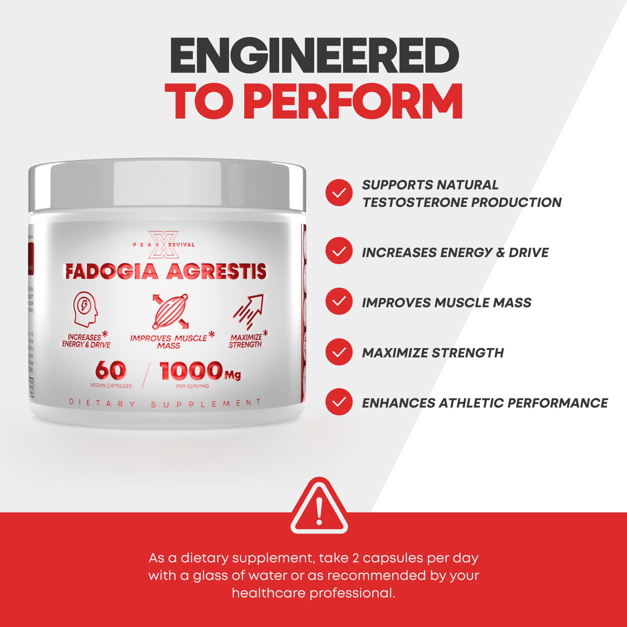 Peak Revival-X etiqueta con ingredientes y certificaciones a la vista