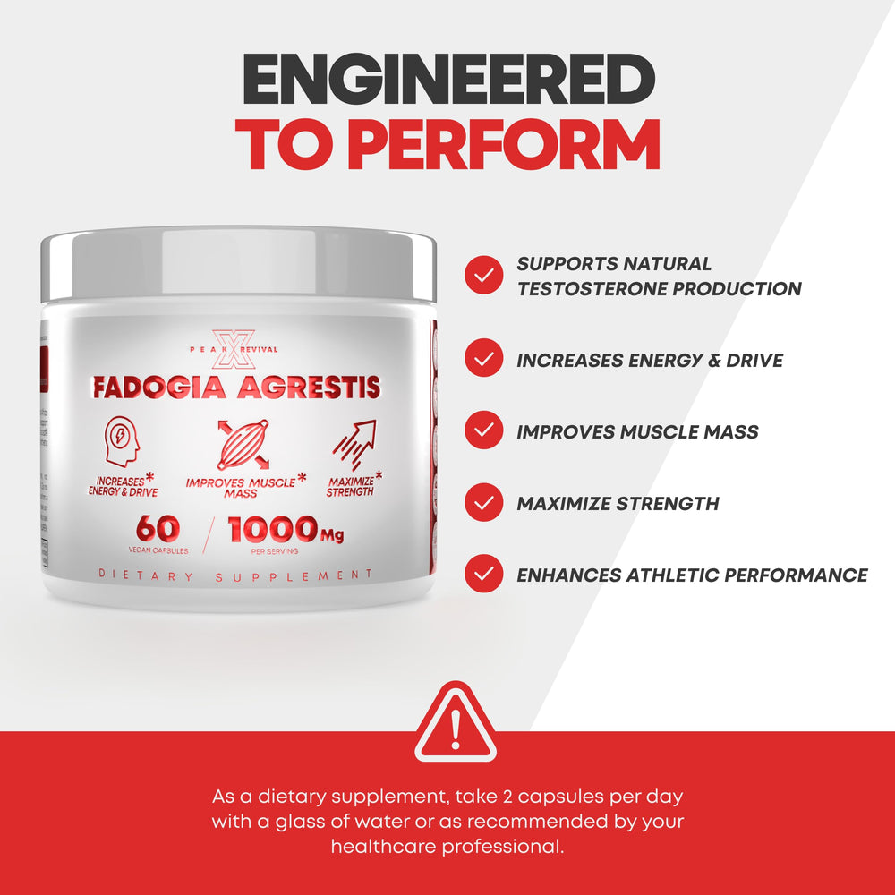 Peak Revival-X etiqueta con ingredientes y certificaciones a la vista