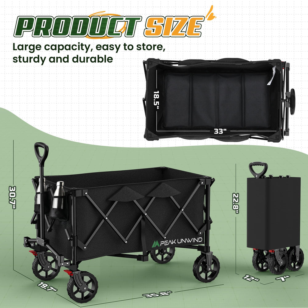 PEAKUNWIND carrito plegado compacto listo para guardar o llevar
