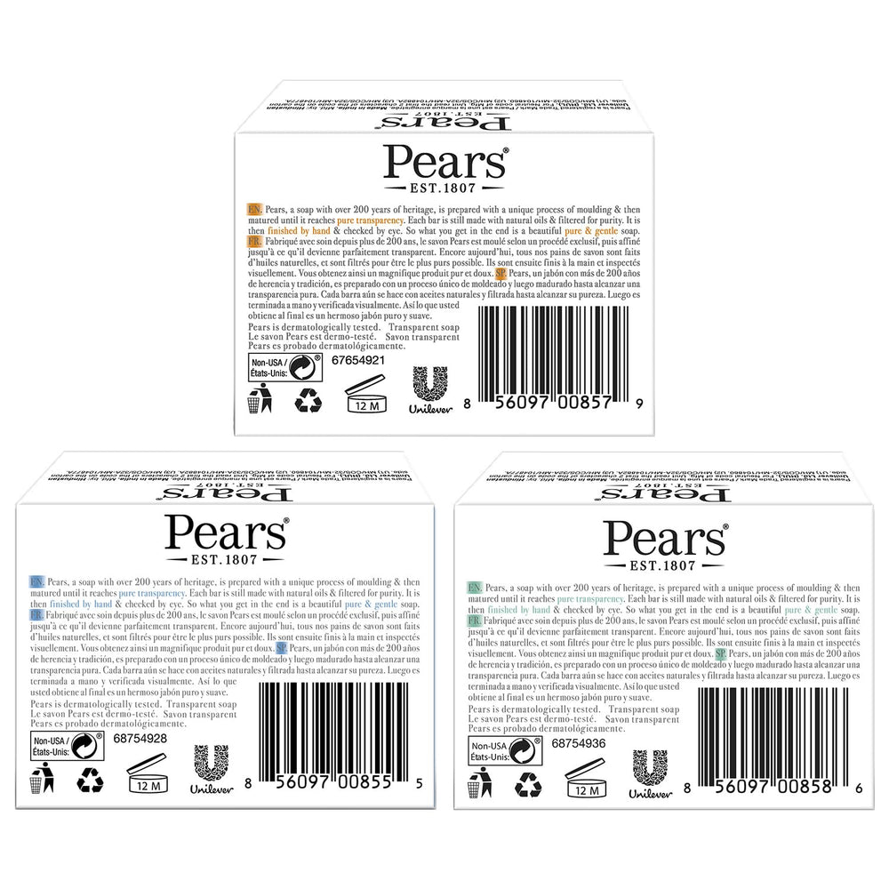 Pears barra ámbar en primer plano que muestra su translucidez hidratante