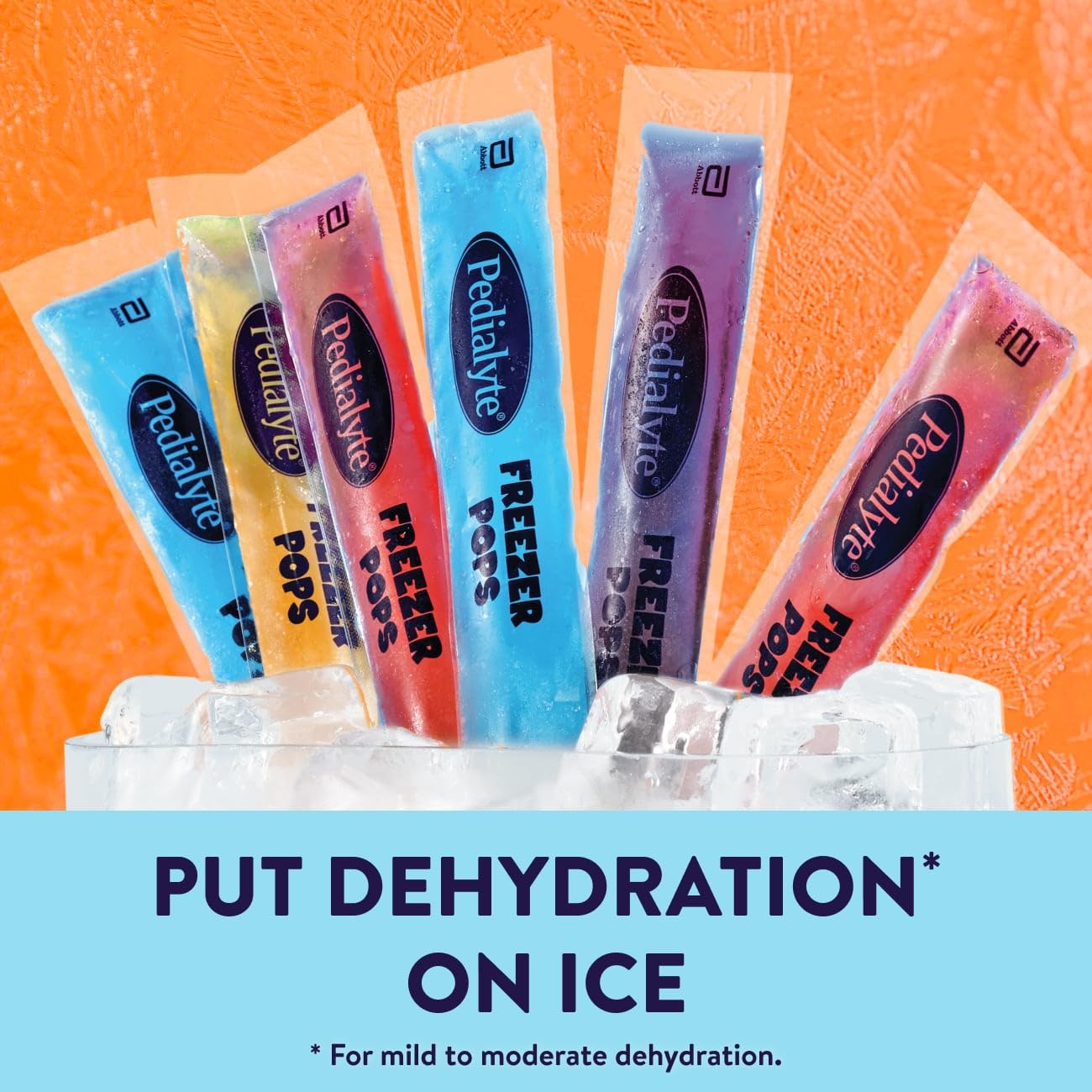 Caja de Pedialyte Freezer Pops dentro del congelador lista para uso y conservación fácil