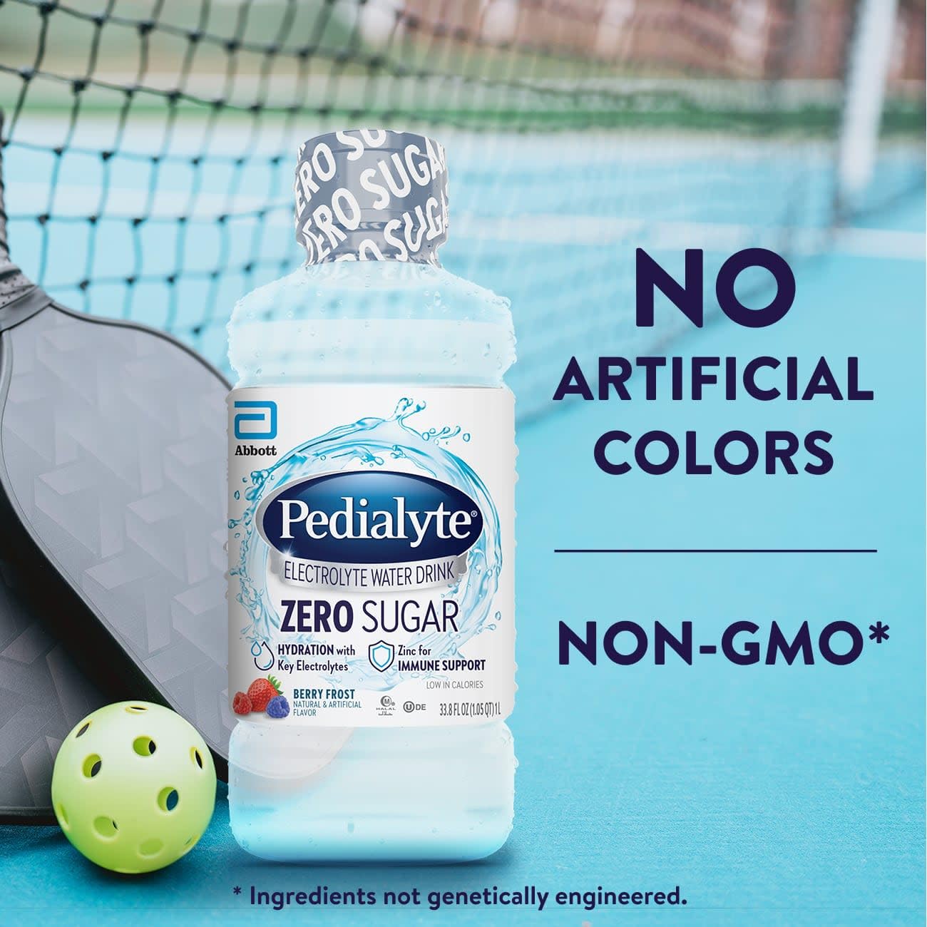 Pedialyte etiqueta con ingredientes visible y beneficio de electrolitos esenciales