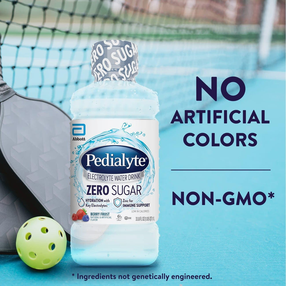 Pedialyte etiqueta con ingredientes visible y beneficio de electrolitos esenciales