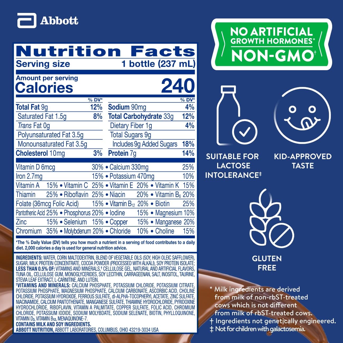 PediaSure etiqueta nutricional cercana resaltando vitaminas y minerales