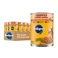 Pedigree lata frontal mostrando etiqueta y beneficios nutricionales