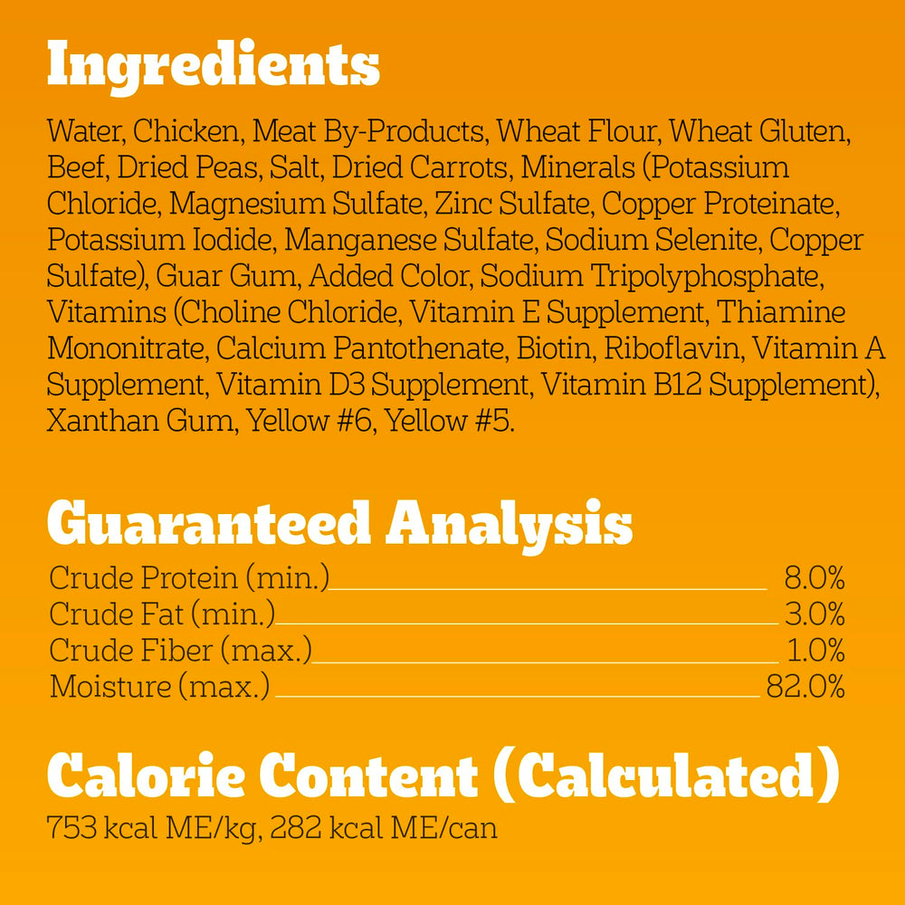 Pedigree lata en cocina lista para servir como comida completa
