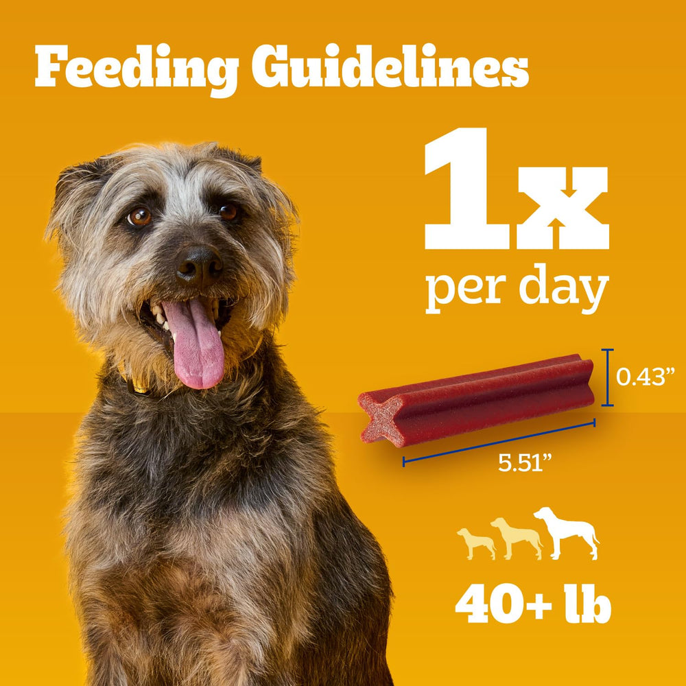 Pedigree paquete abierto con 40 unidades visibles, beneficio suministro prolongado