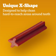 Pedigree textura cercana del chew que evidencia superficie masticable, beneficio limpieza