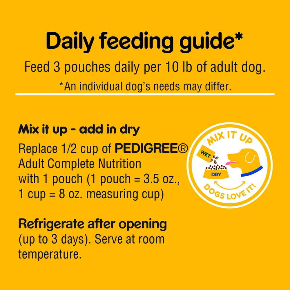 Pedigree etiqueta nutricional detalle con vitaminas y minerales
